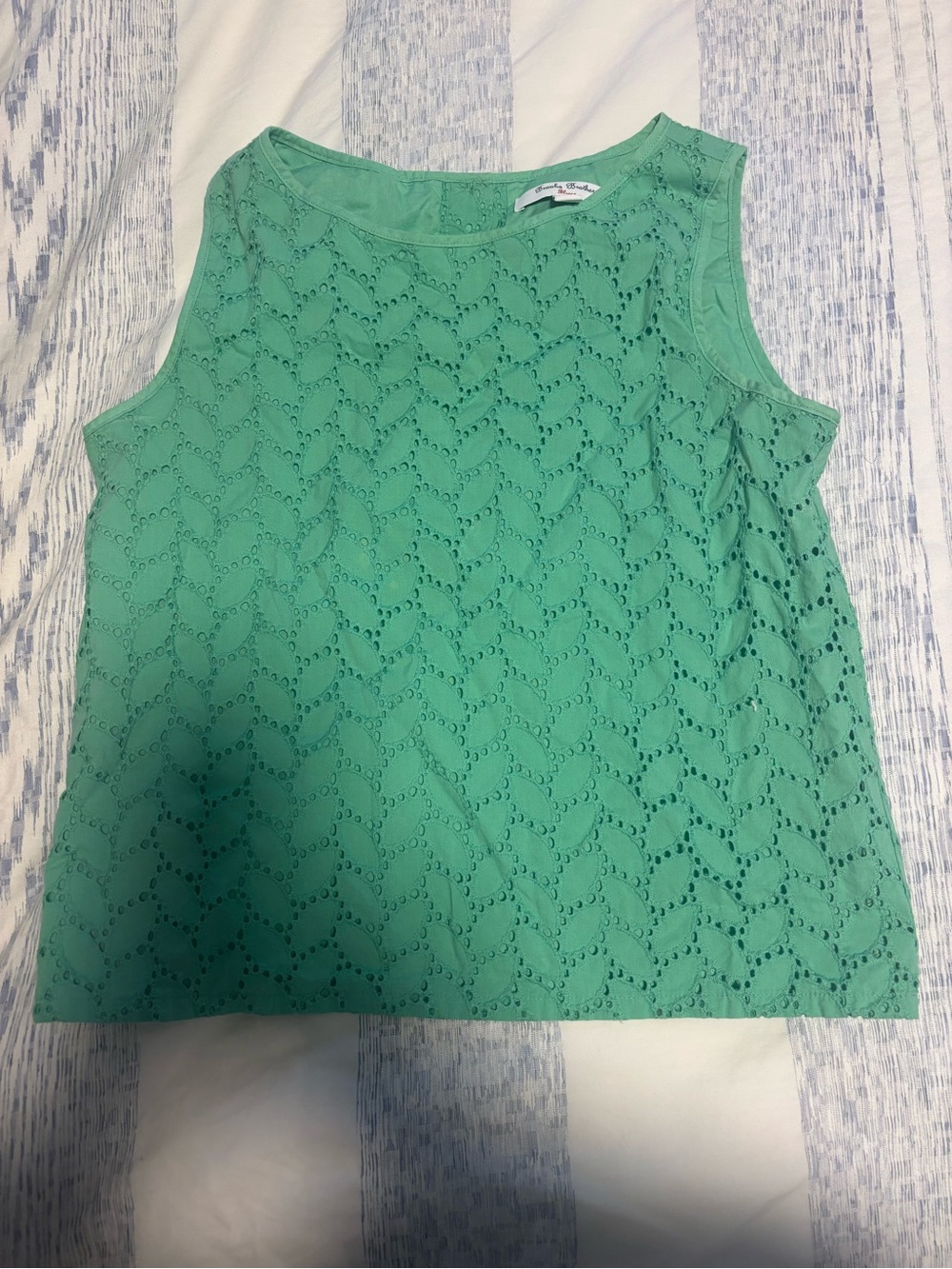 Brooks Brothers Mint Green Eyelet Tank